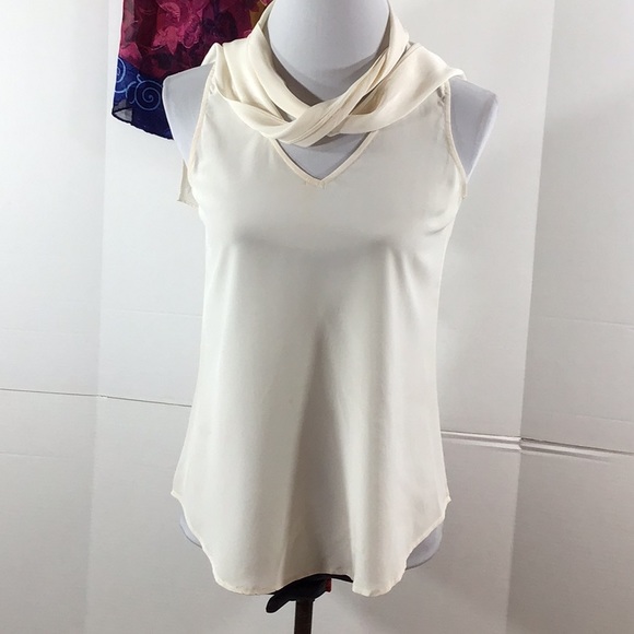 Trina Turk ivory sleeveless silk top - Picture 3 of 10